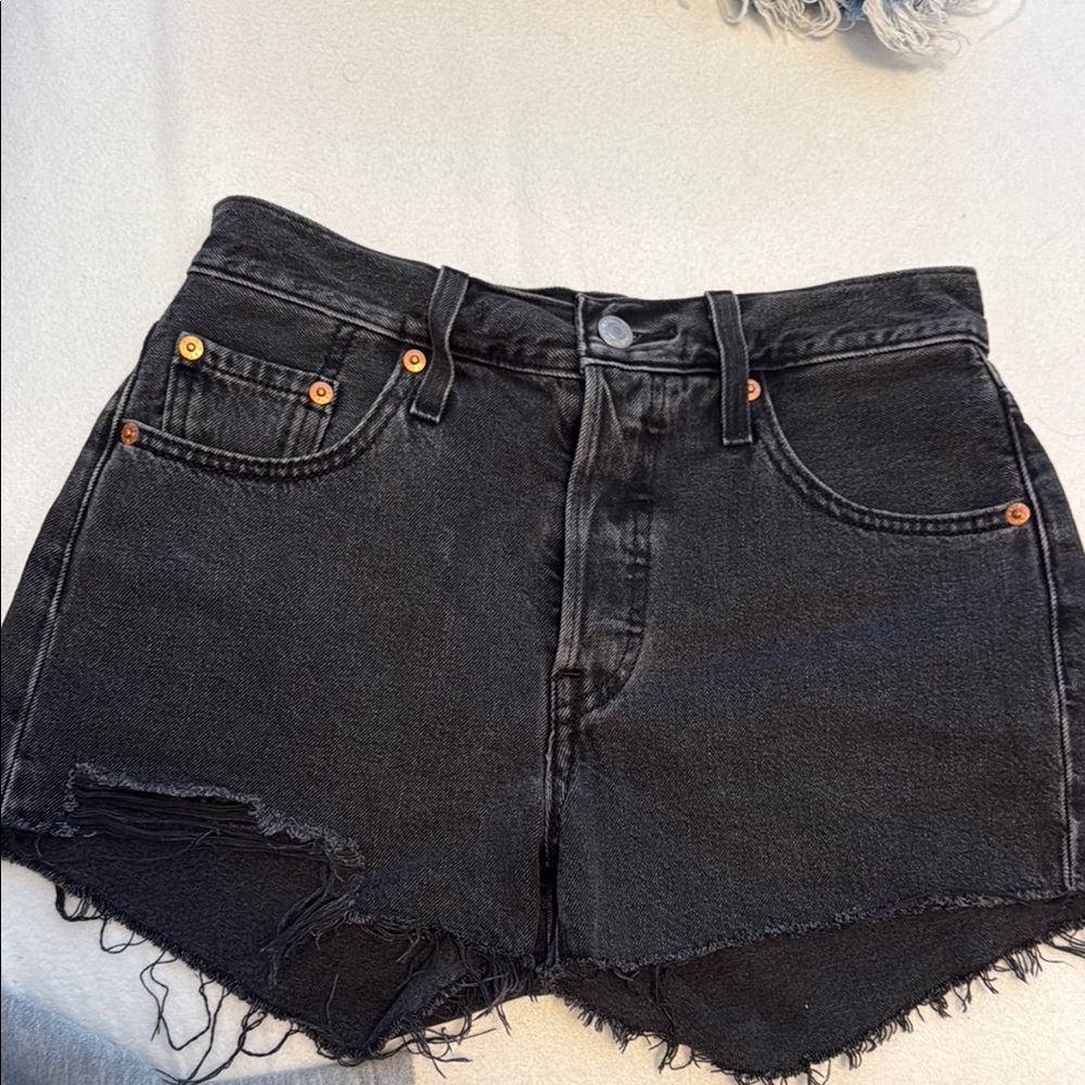 Levi's Black Denim Cutoff Shorts